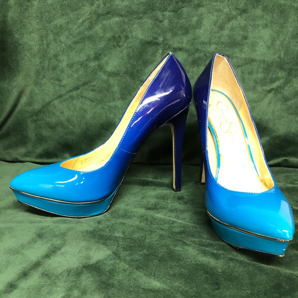Jessica Simpson Blue Ombré Platform Heels 8.5